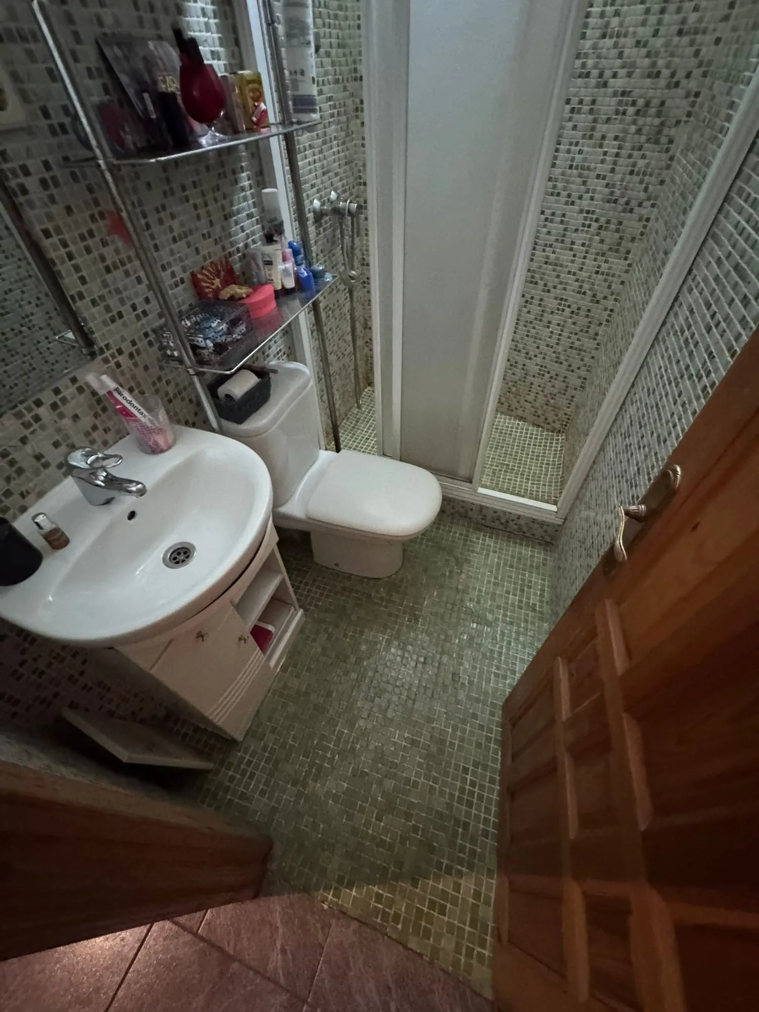 El baño antes de la reforma, con gresite antiguo